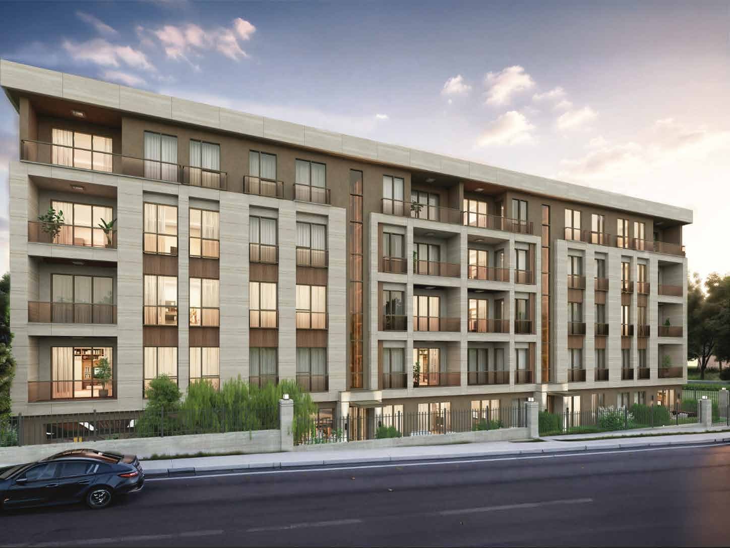 Diamond Marin residential building at dusk